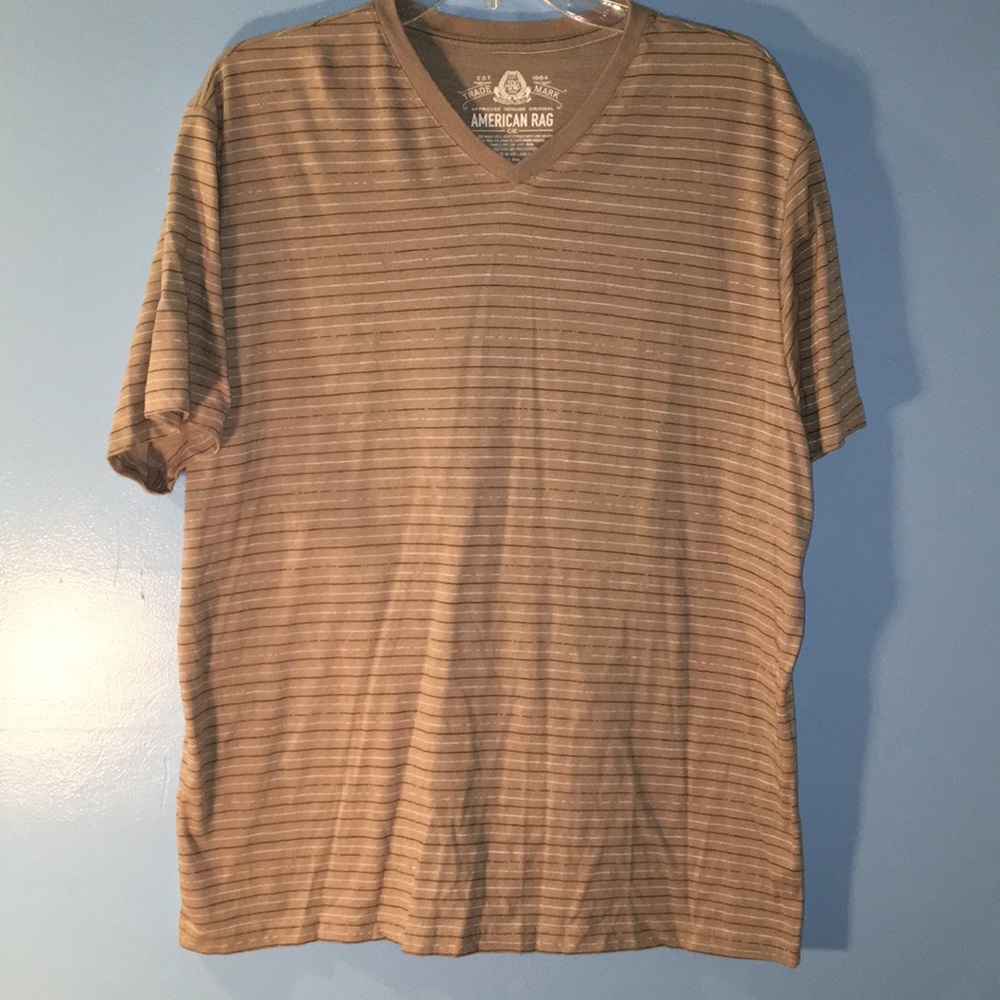 Gray stripped v-neck